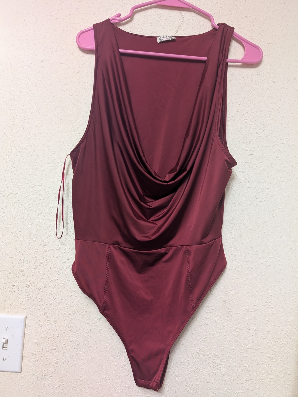 Free People Draped Bodysuit in Burgundy